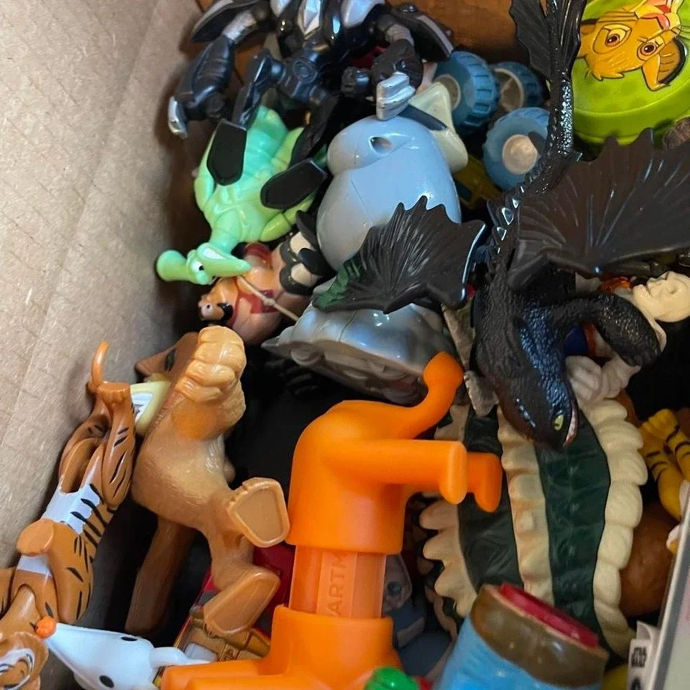 Box lot of vintage and modern toys
